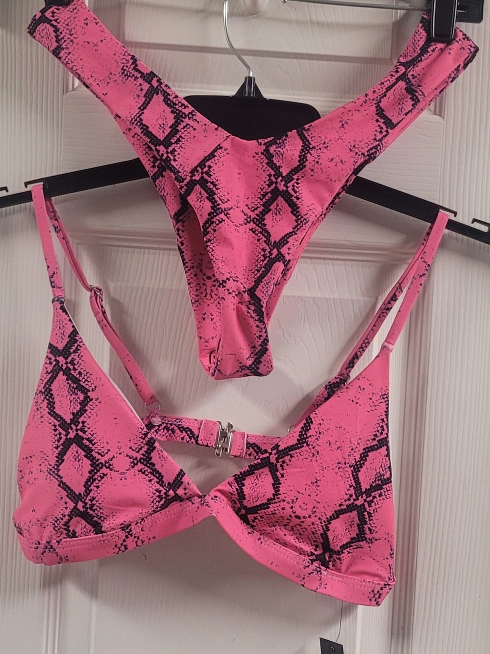 Pink Snake-Print Bikini Set By NAILAH